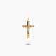 Cruz Cristo plana almendrada de oro 18K 21 mm