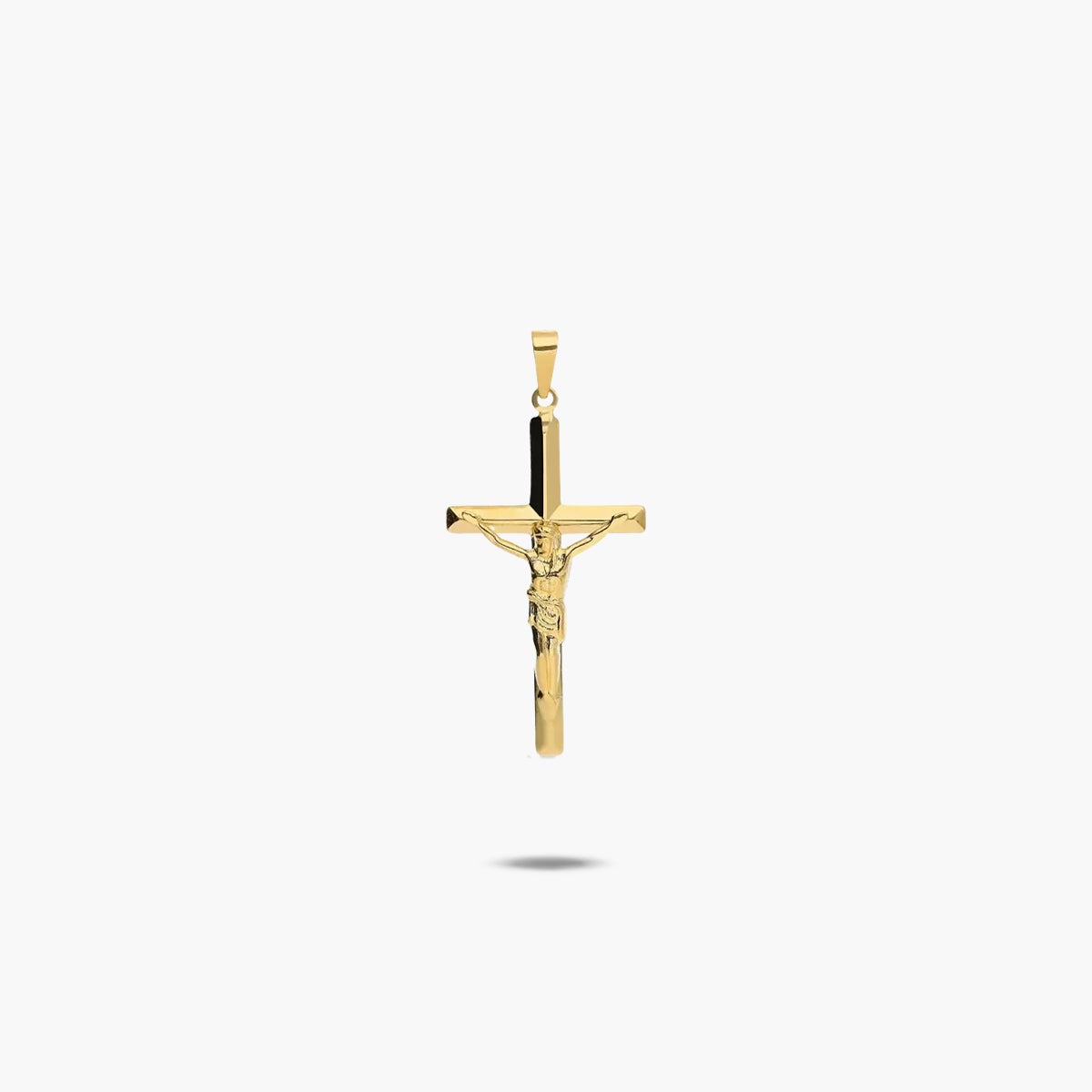 Cruz Cristo plana de oro 18K 29 mm