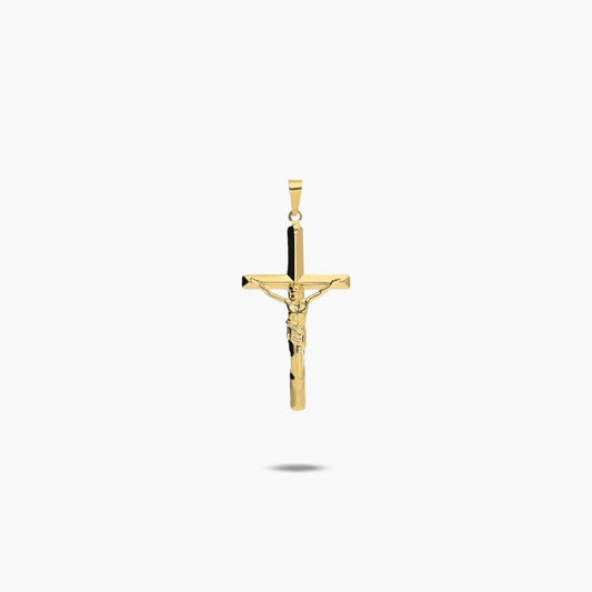 Cruz Cristo plana de oro 18K 29 mm