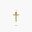 Cruz Cristo plana almendrada de oro 18K 29 mm