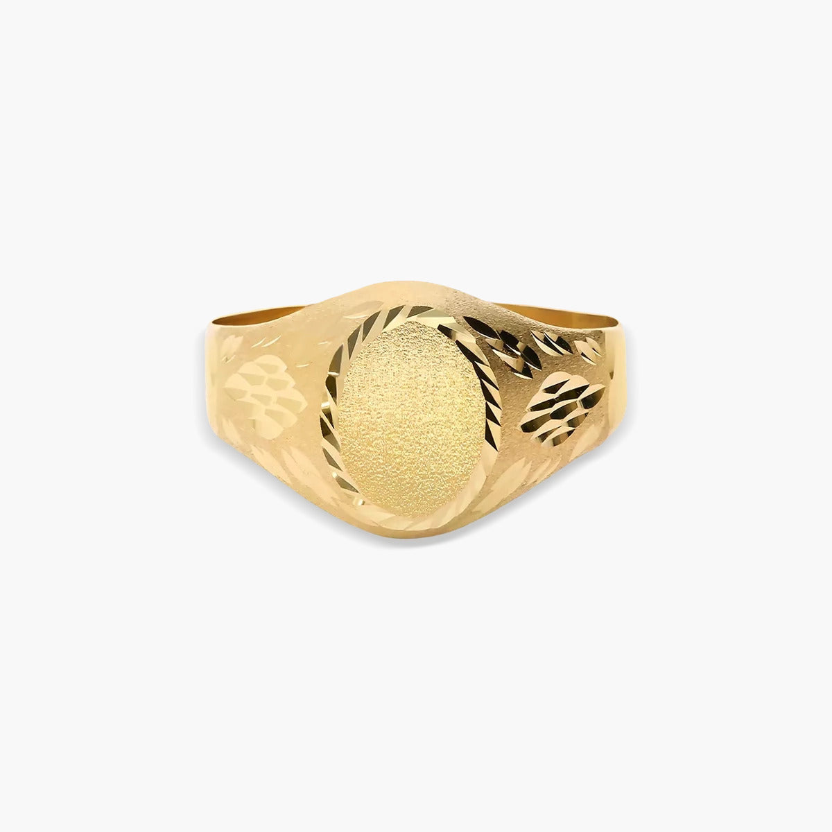 Sello oval dibujo espiga de oro 18K