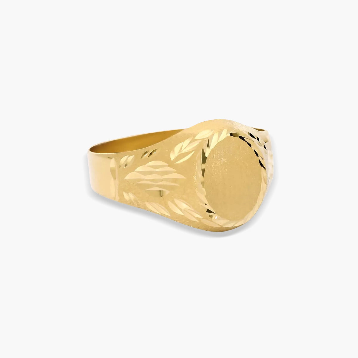 Sello oval dibujo espiga de oro 18K