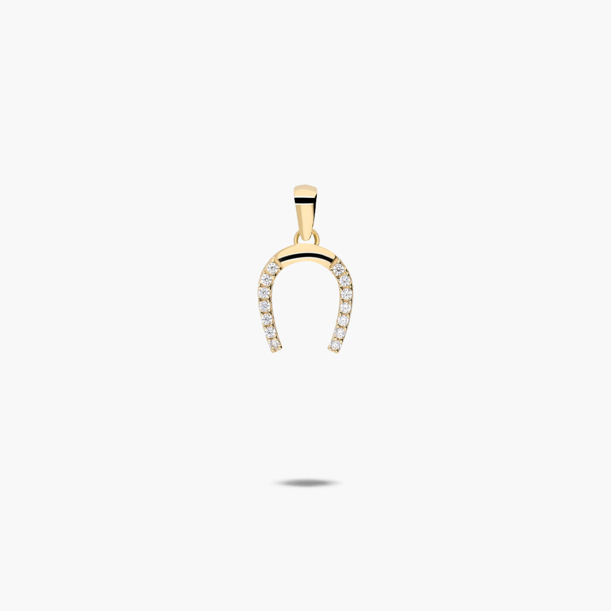 Colgante herradura de oro 18K circonitas 11mm