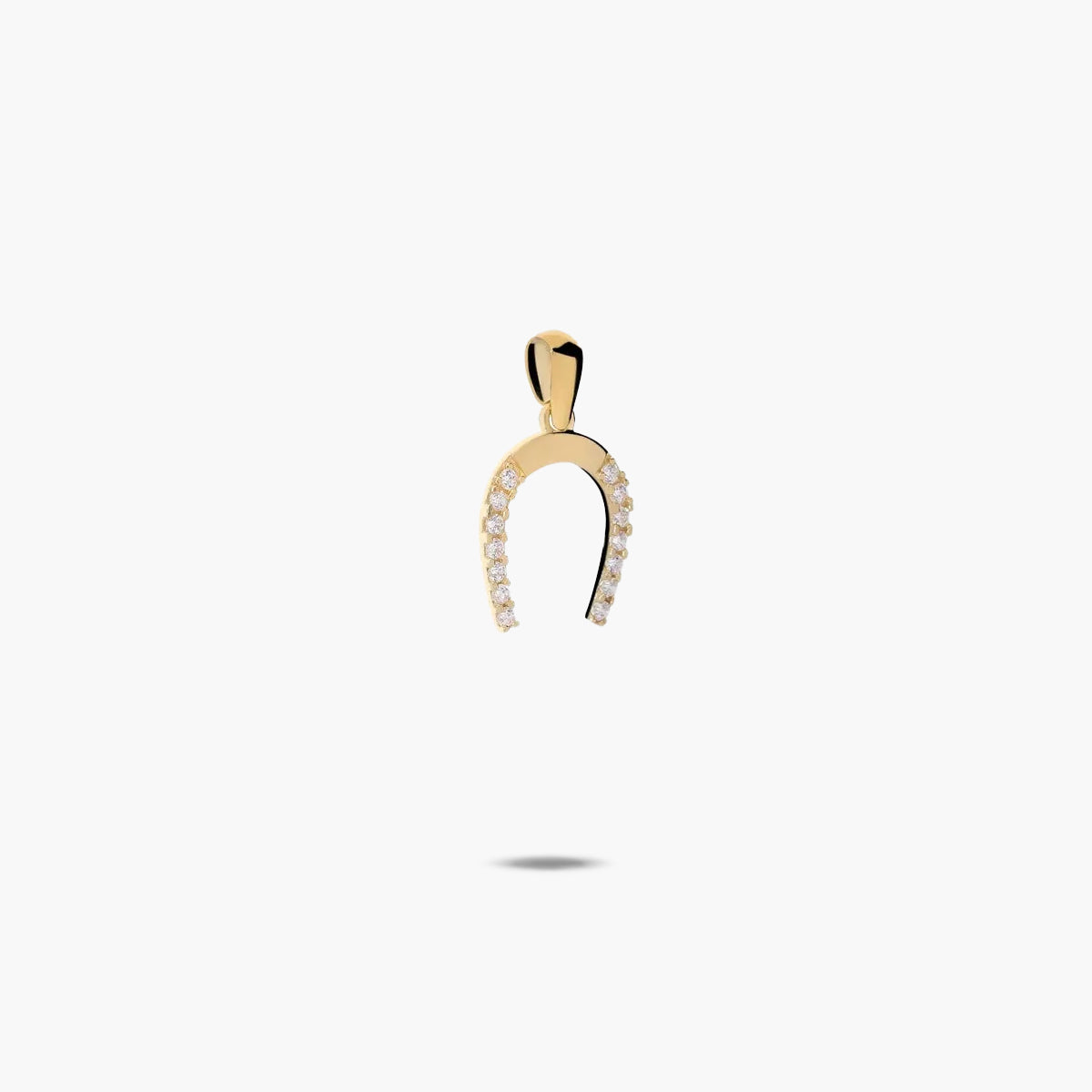 Colgante herradura de oro 18K circonitas 11mm