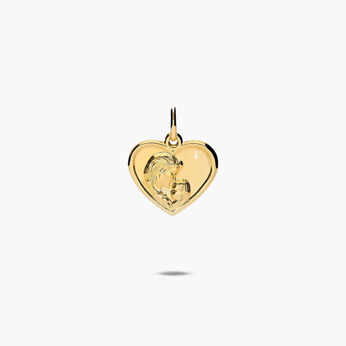 Colgante corazón madre e hijo de oro 18K 16 mm