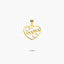 Colgante corazón de oro 18K "Mamá" 16 mm