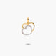 Colgante silueta corazón doble de oro bicolor 18K circonitas 13 mm
