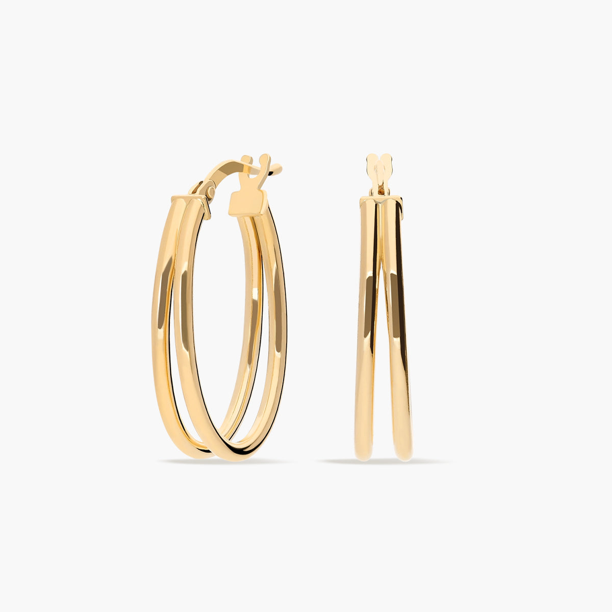 Pendientes de aro doble de oro 18K 20 mm TRANSITION