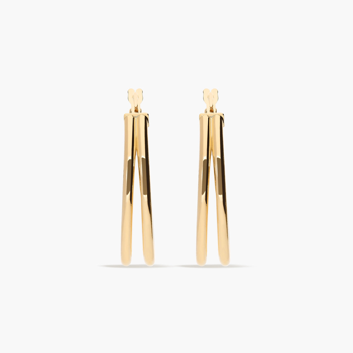 Pendientes de aro doble de oro 18K 20 mm TRANSITION