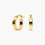 Pendientes de aro rectangulares corazones de oro 18K 15 mm