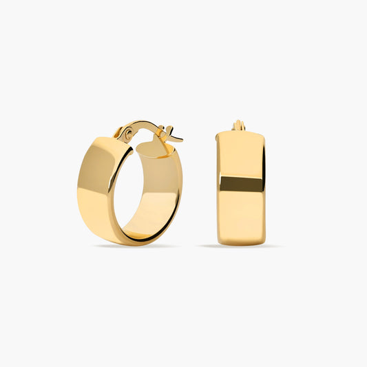 Pendientes de aro ovales de oro 18K 15 mm