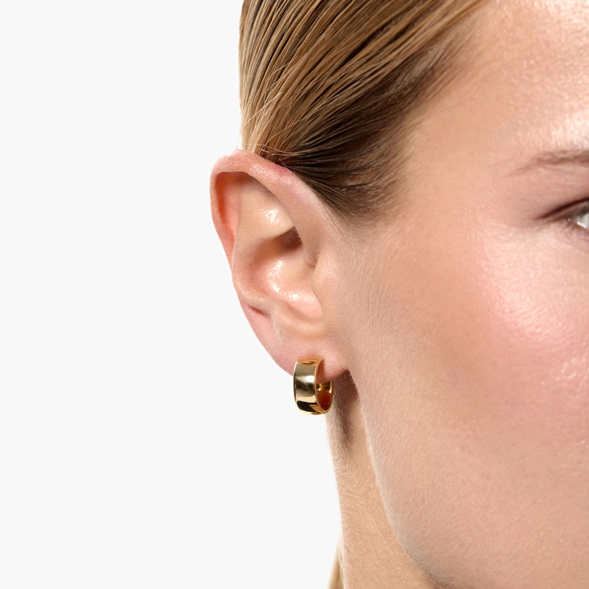 Pendientes de aro ovales de oro 18K 15 mm