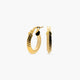 Pendientes de aro triángulo rayado de oro 18K 15 mm