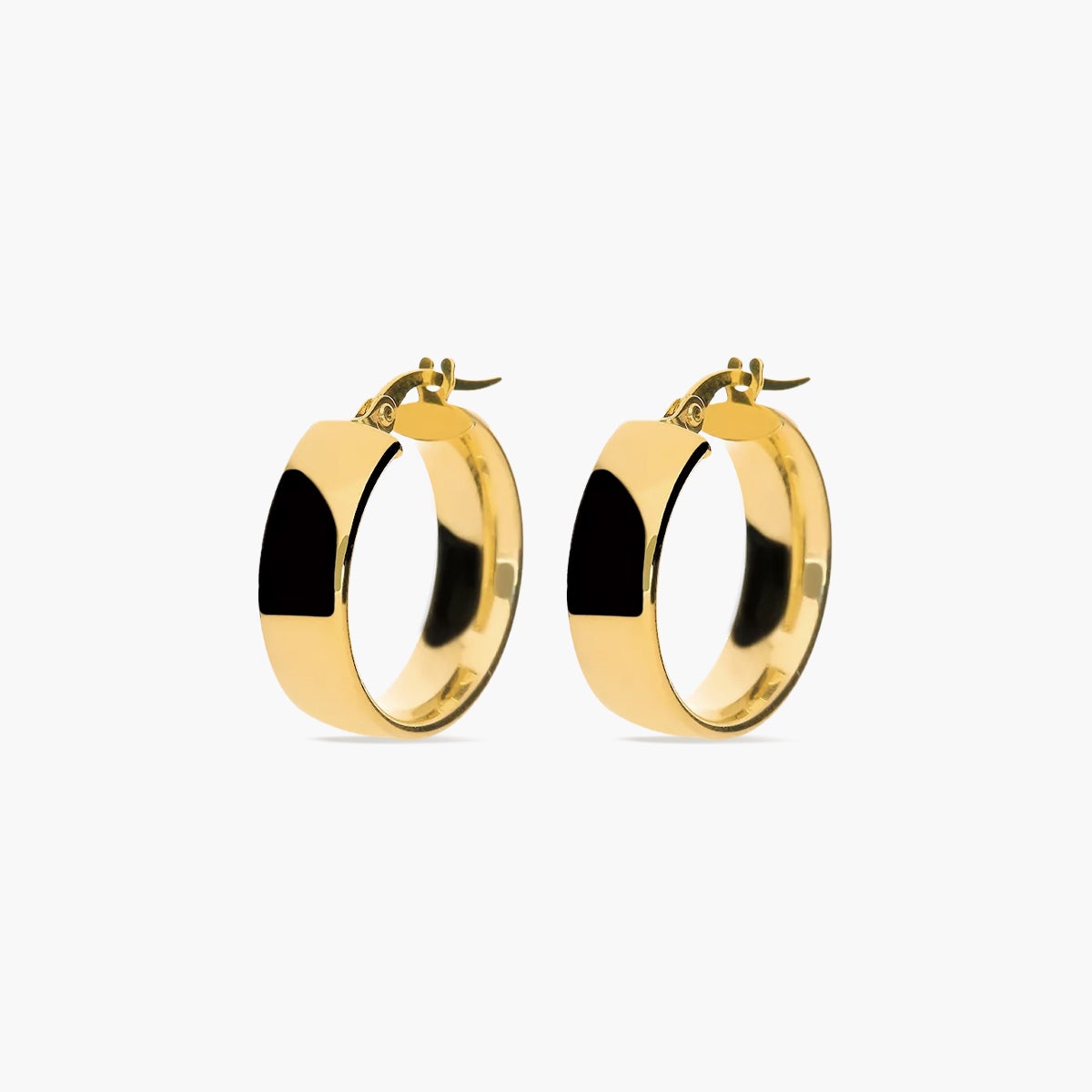 Pendientes de aro ovales de oro 18K 20 mm