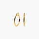 Pendientes de aro triángulo rayado de oro 18K 20 mm