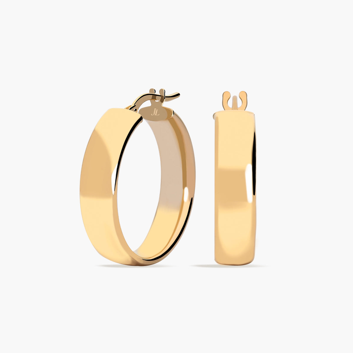 Pendientes de aro ovales de oro 18K 25 mm