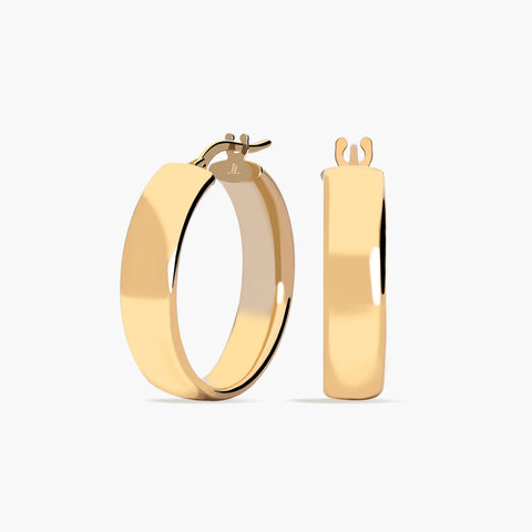 Pendientes de aro ovales de oro 18K 25 mm