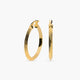 Pendientes de aro triángulo rayado de oro 18K 30 mm