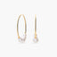 Pendientes de aro de oro 18K perlas 22 mm