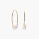 Pendientes de aro de oro 18K perlas 22 mm
