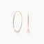 Pendientes de aro de oro 18K perlas 32 mm