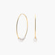 Pendientes de aro de oro 18K perlas 32 mm