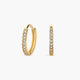 Pendientes de aro de oro 18K circonitas 12 mm