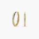 Pendientes de aro de oro 18K circonitas 14 mm