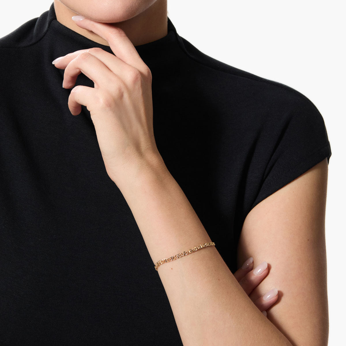 Pulsera de oro 18K 19 eslabón tigre 19 cm