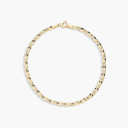 Pulsera de oro 18K malla perdiz 19 cm