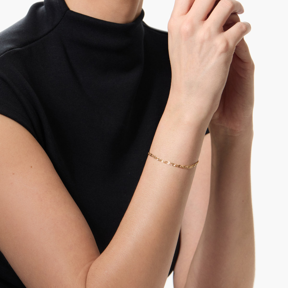 Pulsera de oro 18K malla perdiz 19 cm