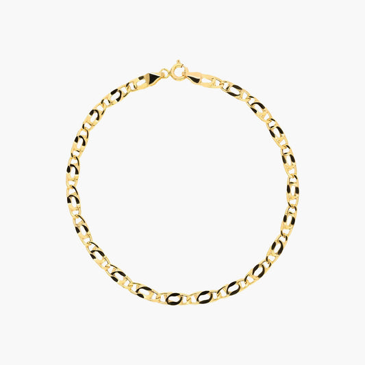 Pulsera de oro 18K eslabón perdiz 19 cm