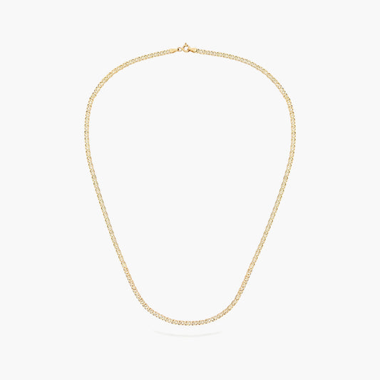 Gargantilla de oro 18K 45 cm malla tigre