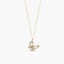 Collar mariposa de oro 18K nácar y circonitas 10 mm