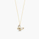 Collar mariposa de oro 18K nácar y circonitas 10 mm