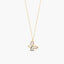 Collar mariposa de oro 18K nácar y circonitas 10 mm