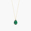 Collar lágrima de oro 18K circonita verde 7 mm