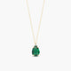 Collar lágrima de oro 18K circonita verde 7 mm