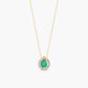 Collar de oro 18K esmeralda y circonitas 8 mm TEAR