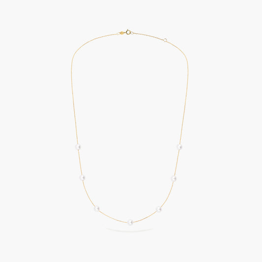 Collar de oro 18K con perlas 42-45 cm