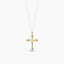 Collar cruz ortodoxa de oro 18K circonita 14 mm