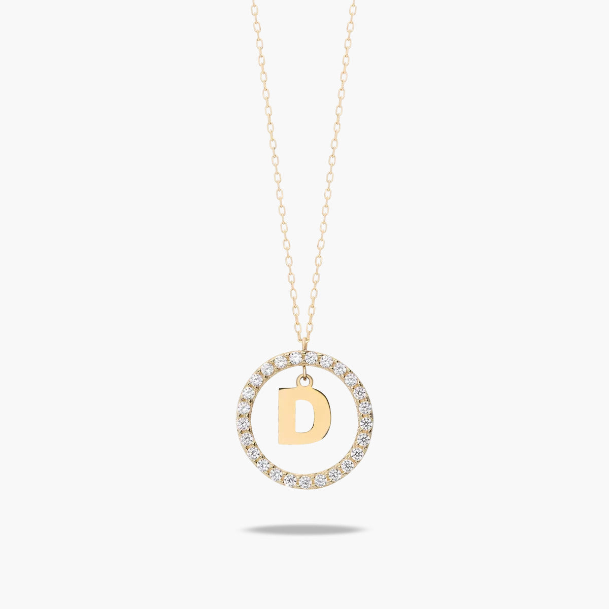 Collar de oro 18K circonitas D ALPHABET