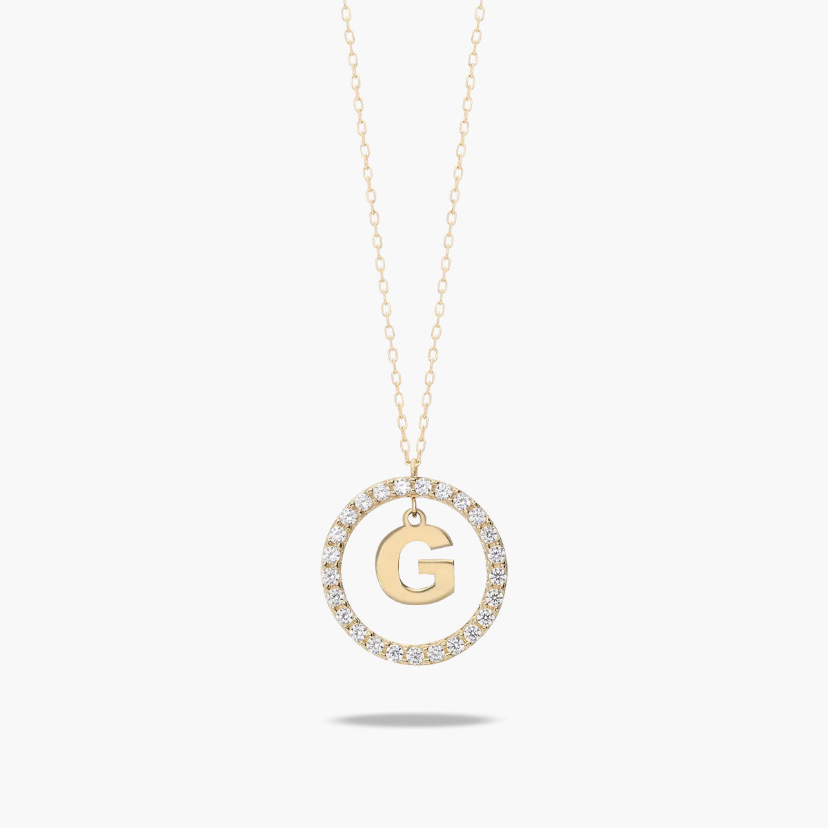 Collar de oro 18K circonitas G ALPHABET