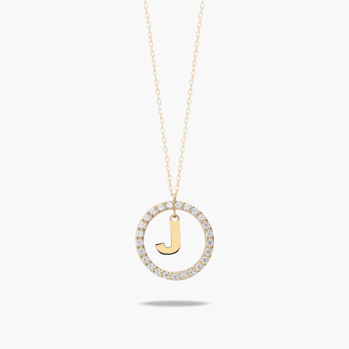 Collar de oro 18K circonitas J ALPHABET