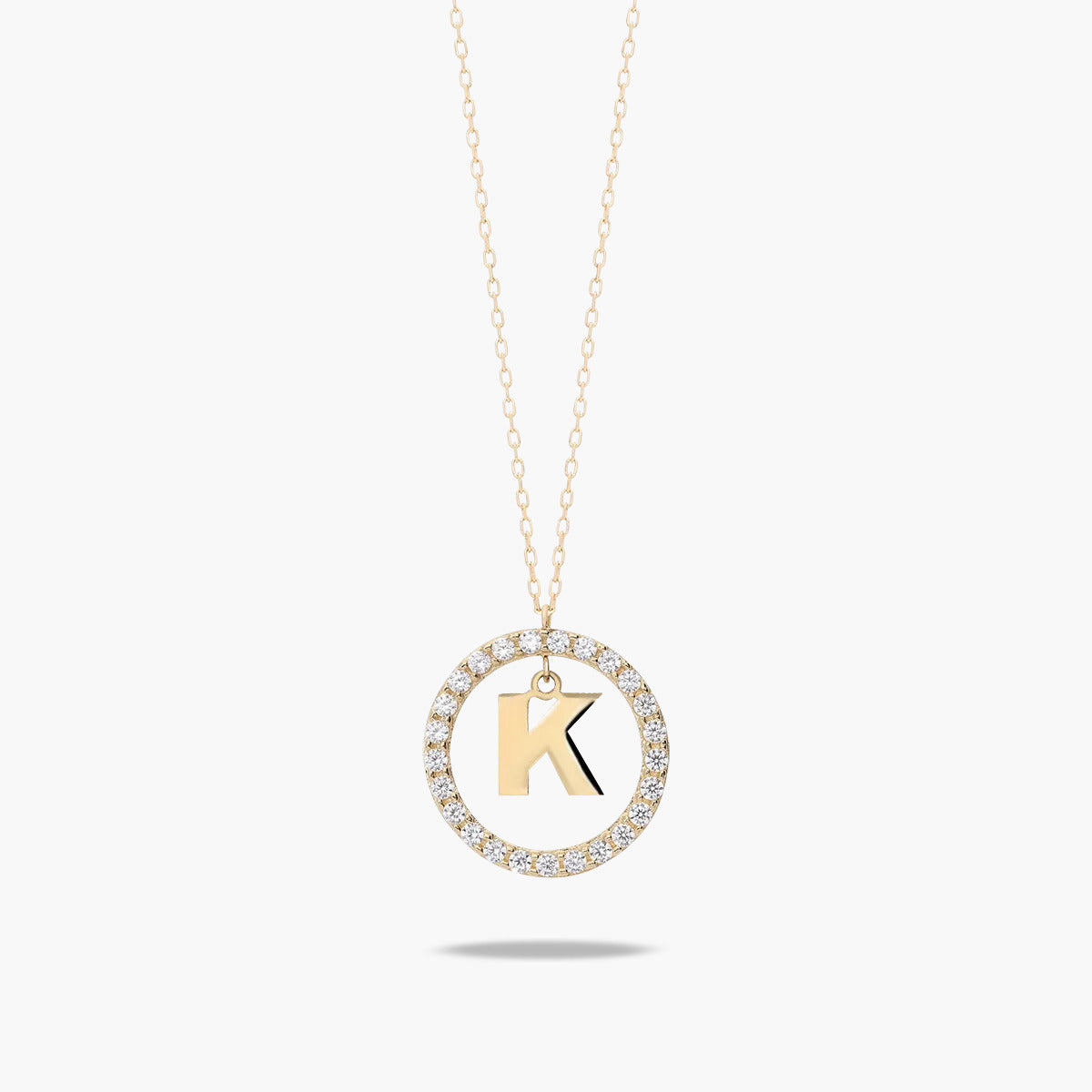 Collar de oro 18K circonitas K ALPHABET