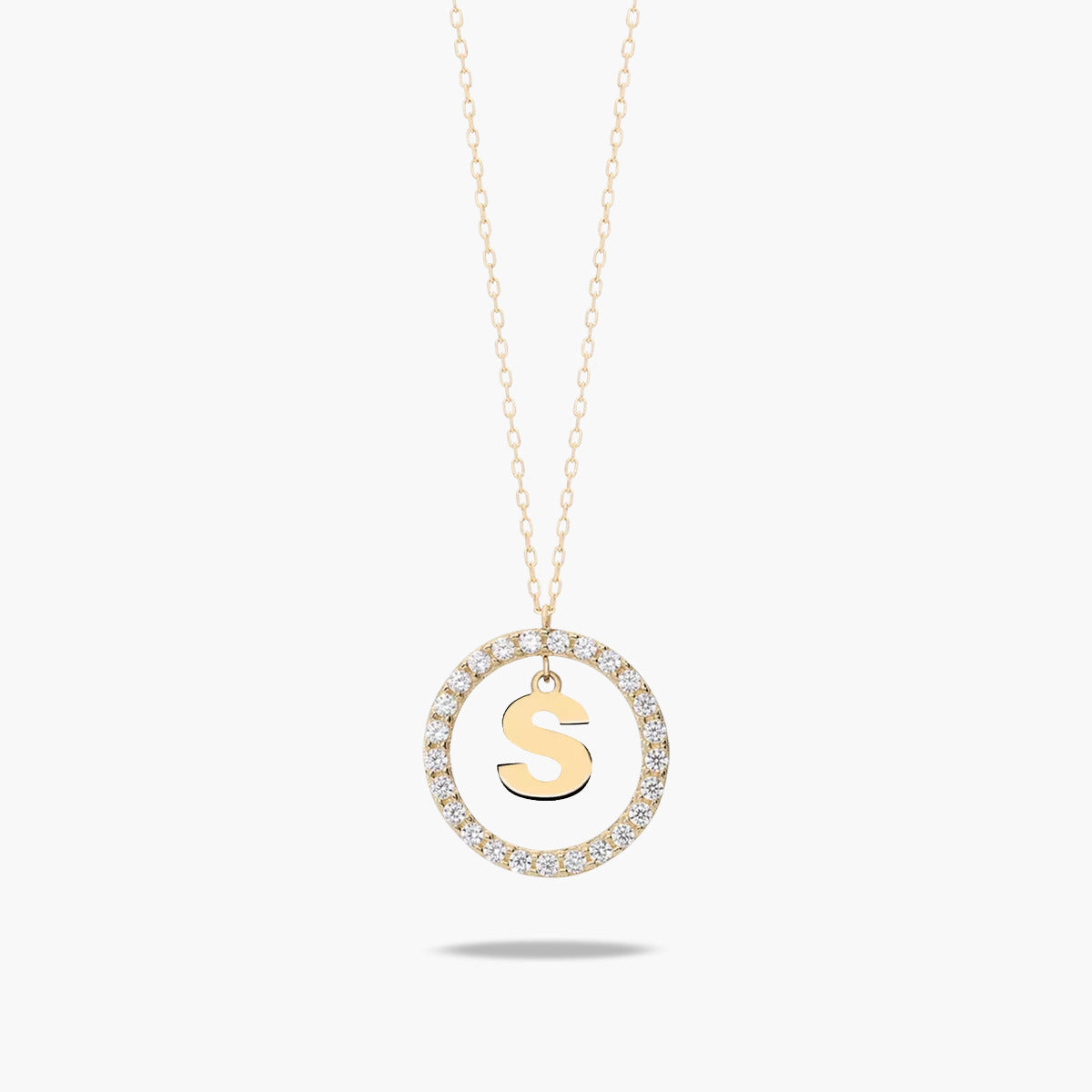 Collar de oro 18K circonitas S ALPHABET