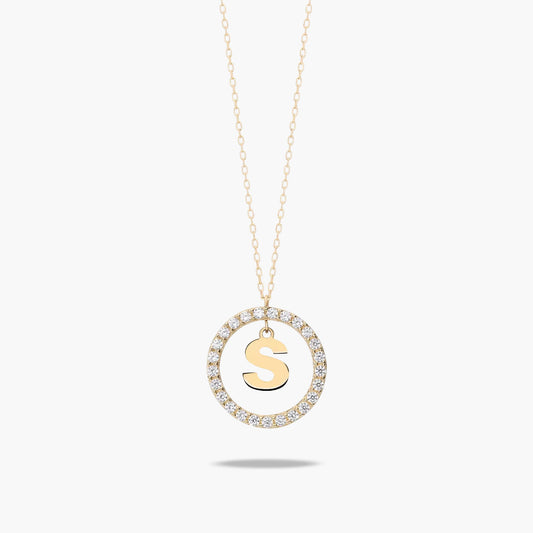Collar de oro 18K circonitas S ALPHABET