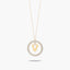 Collar de oro 18K circonitas V ALPHABET