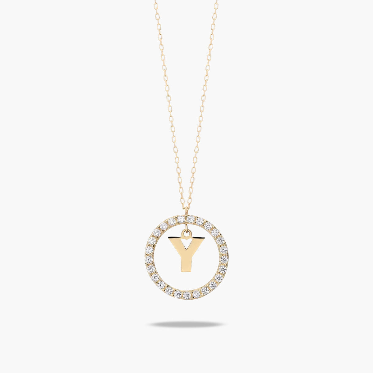 Collar de oro 18K circonitas Y ALPHABET