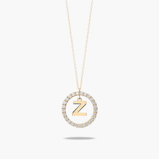 Collar de oro 18K circonitas Z ALPHABET